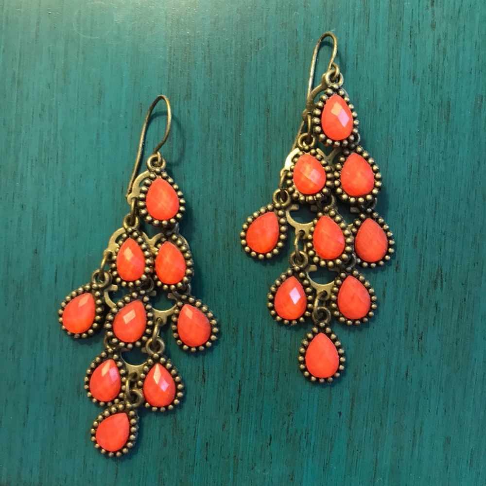 Coral dangle earrings